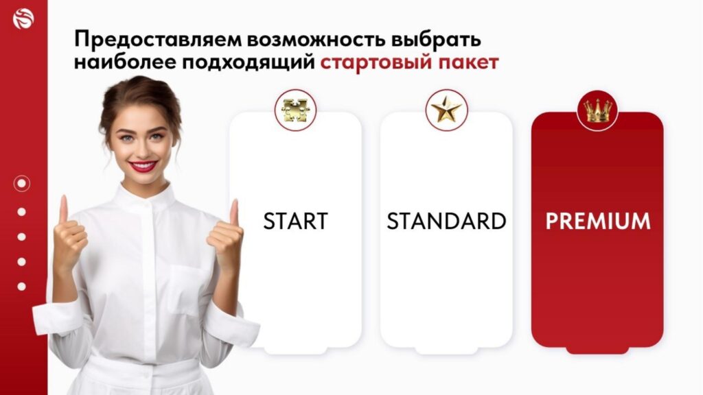 Предоставляем выбрать наиболее подходящий стартовый пакет START STANDART PREMIUM